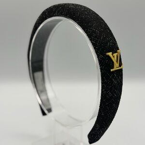 Louis Vuitton Black and Gold Logo Headband